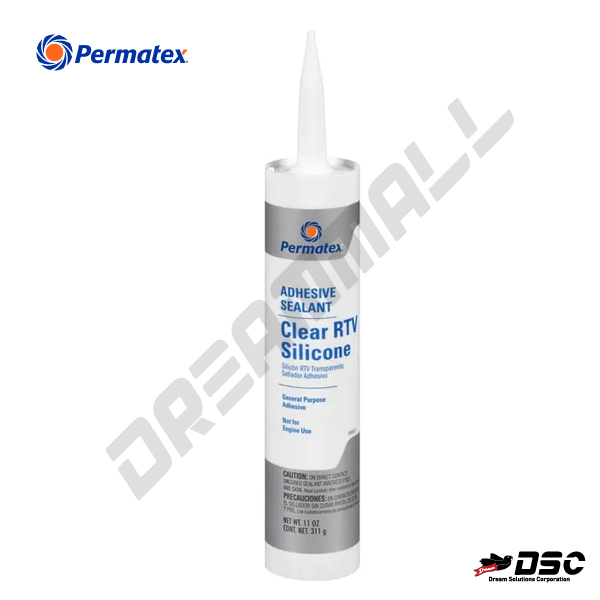  Permatex 80855 Clear RTV Silicone Adhesive Sealant, 11